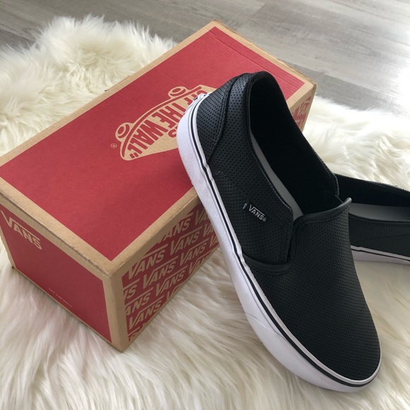 Vans Shoes - VANS perf leather slip-on